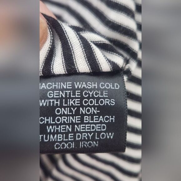 INC XL Striped WhiteBlack PIMA COTTON MODAL Asymmetrical Women OpenedHoodie - Picture 7 of 7